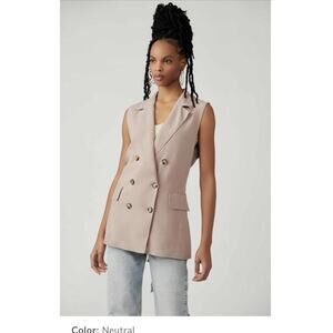 Free People "Olivia" Linen Vest, Women's Large